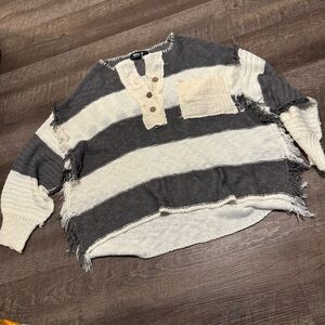 Blue B Collection Oversized Striped Sweater